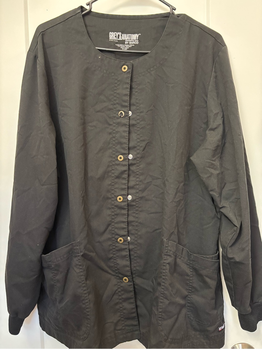 Grey's Anatomy Black Snap-Front Medical Jacket